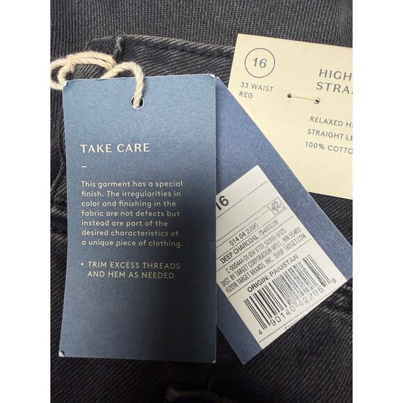 Universal Thread High Rise Straight Jeans Womens Size 16 Gray Raw Hem New - Picture 6 of 9